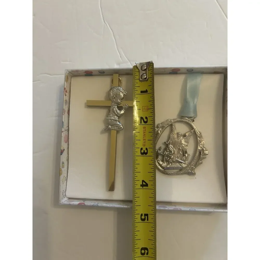 Catholic Child's Boy First Communion Bible‎ & Ornaments In Gift Box Prayer Frame